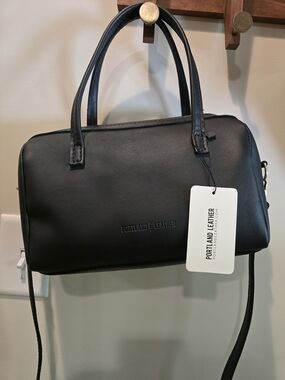 🔥Portland Leather Black Leather Sloan Satchel - Large Size